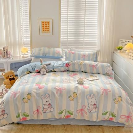 91家纺网 家纺一手货源 找家纺 乐童  2024新款13372全棉爆款四件套 幸福果园