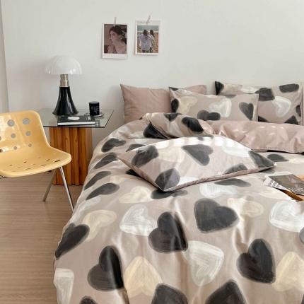 91家纺网 家纺一手货源 找家纺 乐童  2024新款13372全棉爆款四件套 朱古力