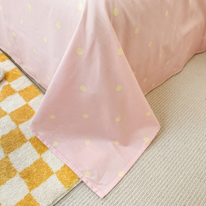 91家纺网 家纺一手货源 找家纺 优彩 2023新款13372全棉小清新卡通系列四件套 爱心兔