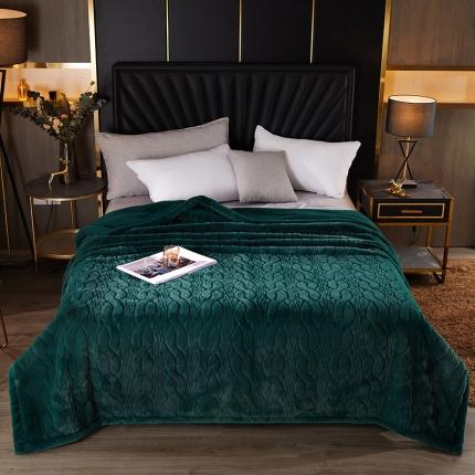 91家纺网 家纺一手货源 找家纺 11斤仿裘皮皮草貂皮毛毯轻奢高端婚庆拉舍尔毛毯双层加厚超柔软 松石绿