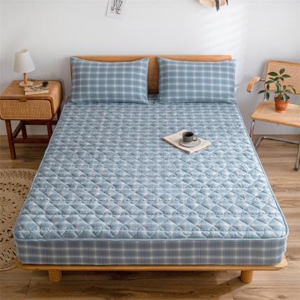 91家纺网 家纺一手货源 找家纺 (总) 蓝巢 2023新款全棉水洗棉大豆夹棉床笠