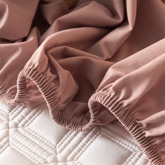 91家纺网 家纺一手货源 找家纺 蓝巢 2023新款全棉水洗棉大豆夹棉床笠 摩卡豆沙