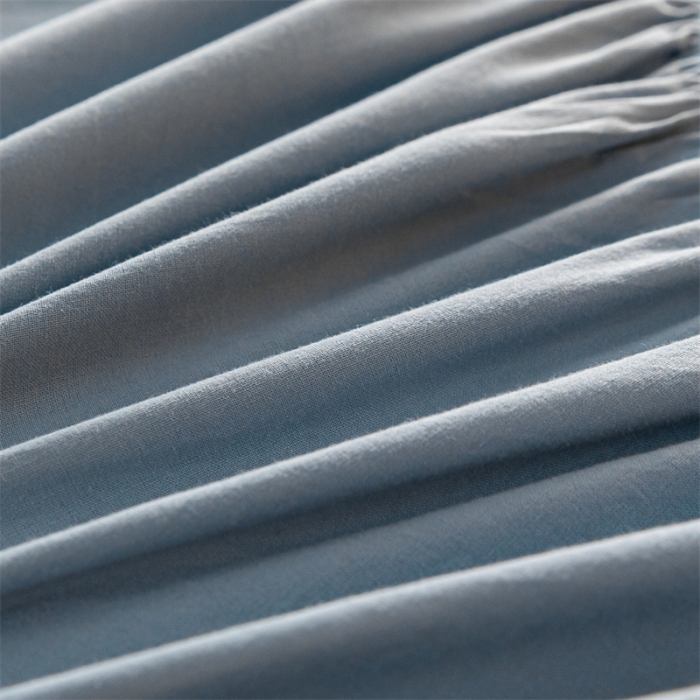 91家纺网 家纺一手货源 找家纺 蓝巢 2023新款全棉水洗棉大豆夹棉床笠 摩卡湖蓝