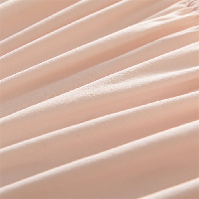 91家纺网 家纺一手货源 找家纺 蓝巢 2023新款全棉水洗棉大豆夹棉床笠 摩卡浅粉