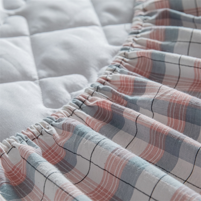 91家纺网 家纺一手货源 找家纺 蓝巢 2023新款全棉水洗棉大豆夹棉床笠 贝拉粉