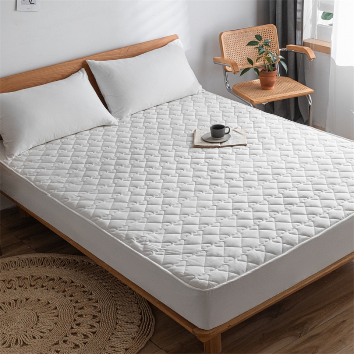 91家纺网 家纺一手货源 找家纺 蓝巢 2023新款全棉水洗棉大豆夹棉床笠 本白