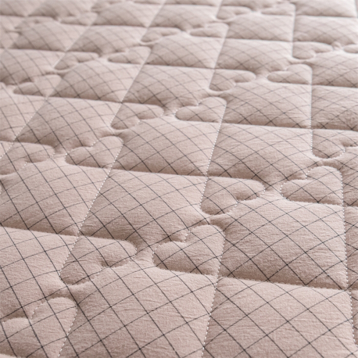 91家纺网 家纺一手货源 找家纺 蓝巢 2023新款全棉水洗棉大豆夹棉床笠 丁香粉格