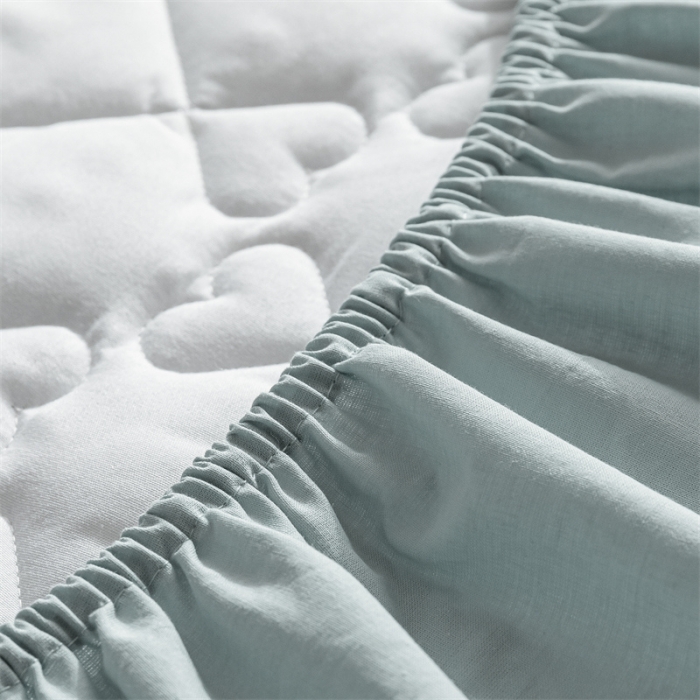 91家纺网 家纺一手货源 找家纺 蓝巢 2023新款全棉水洗棉大豆夹棉床笠 繁星蓝