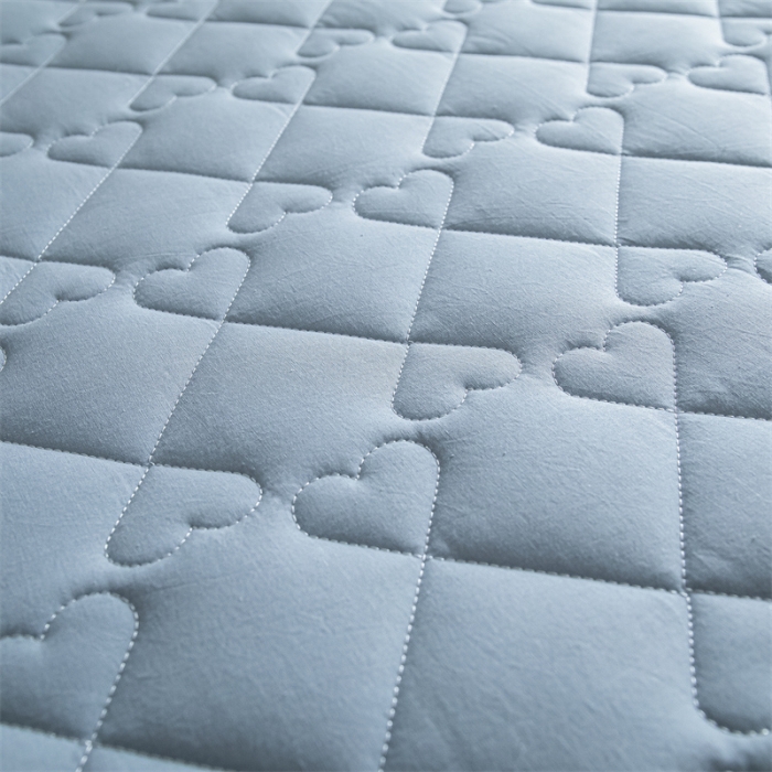 91家纺网 家纺一手货源 找家纺 蓝巢 2023新款全棉水洗棉大豆夹棉床笠 湖蓝