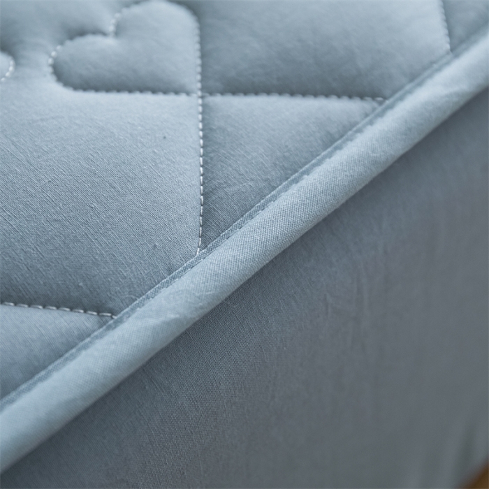 91家纺网 家纺一手货源 找家纺 蓝巢 2023新款全棉水洗棉大豆夹棉床笠 湖蓝