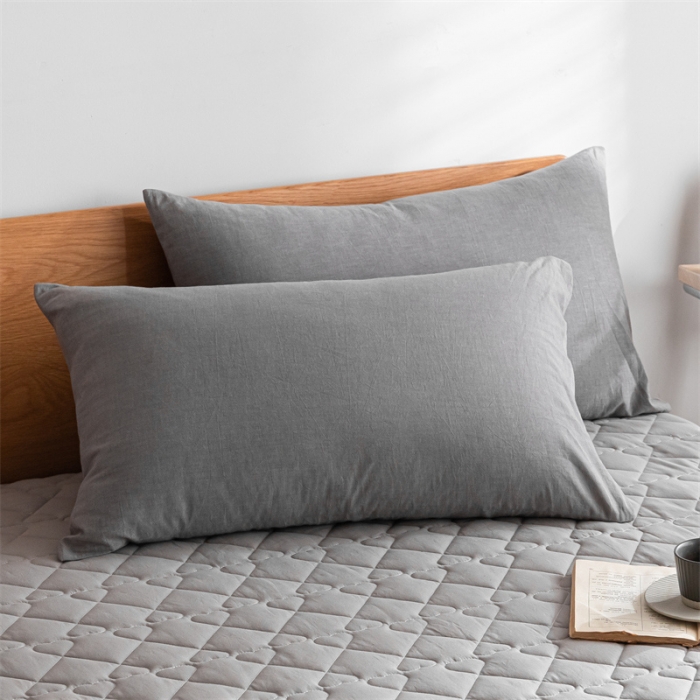 91家纺网 家纺一手货源 找家纺 蓝巢 2023新款全棉水洗棉大豆夹棉床笠 浅灰