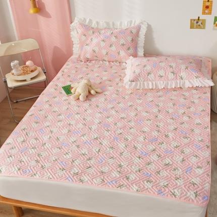 舒居 2023新款软床垫全棉床护垫席梦思保护垫床单 白草莓