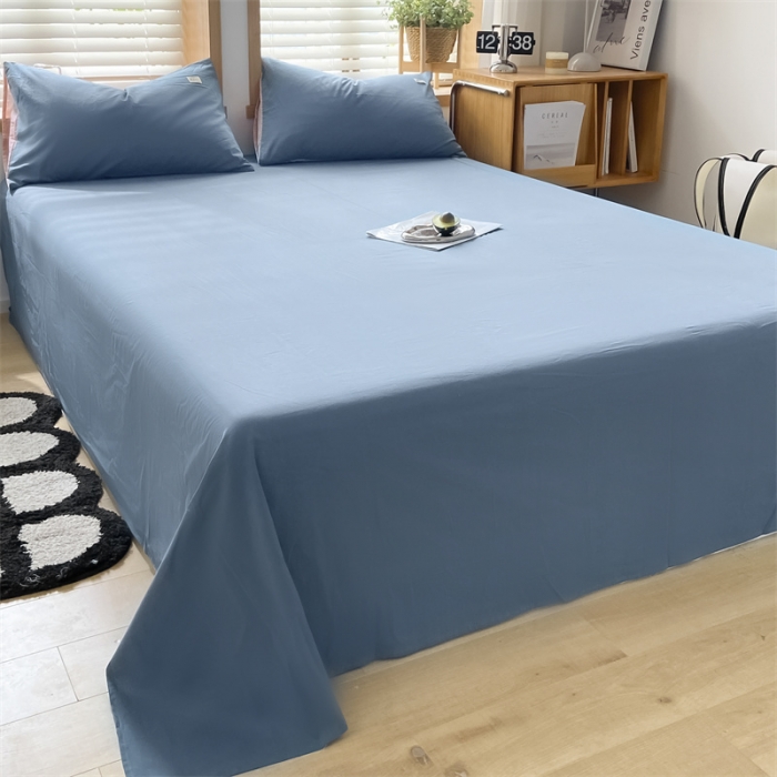 91家纺网 家纺一手货源 找家纺 蓝巢 2023新款全棉色织水洗棉系列单品床单 宾利蓝