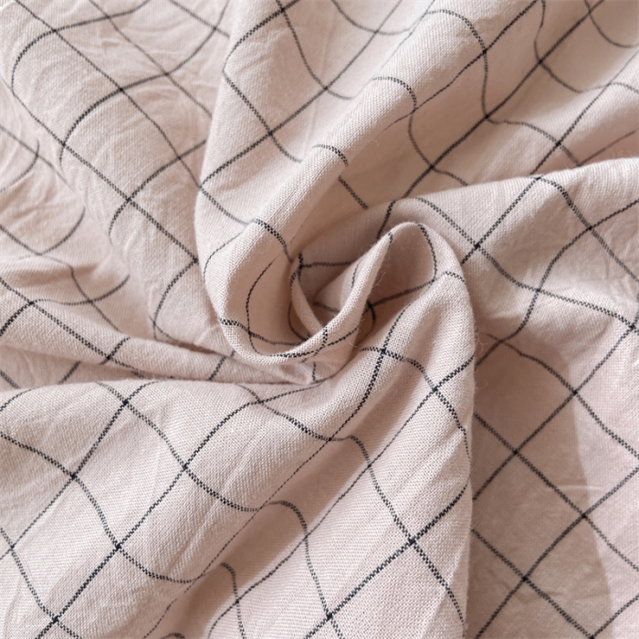 91家纺网 家纺一手货源 找家纺 蓝巢 2023新款全棉色织水洗棉系列单品床单 丁香粉格