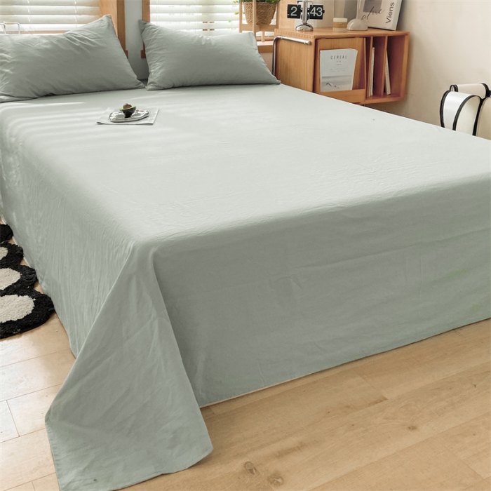 91家纺网 家纺一手货源 找家纺 蓝巢 2023新款全棉色织水洗棉系列单品床单 繁星蓝