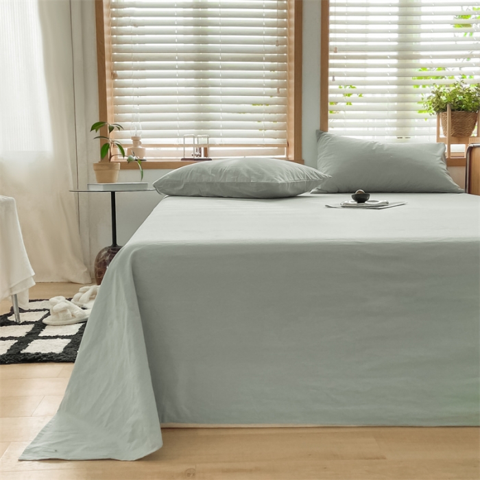 91家纺网 家纺一手货源 找家纺 蓝巢 2023新款全棉色织水洗棉系列单品床单 繁星蓝