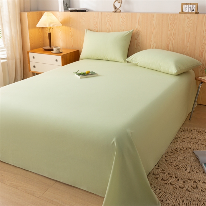 91家纺网 家纺一手货源 找家纺 蓝巢 2023新款全棉色织水洗棉系列单品床单 橄榄绿
