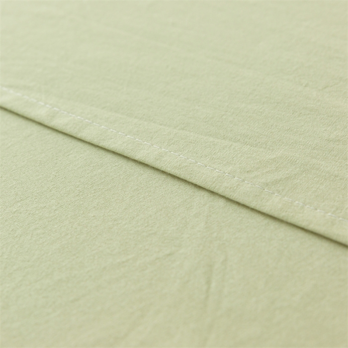 91家纺网 家纺一手货源 找家纺 蓝巢 2023新款全棉色织水洗棉系列单品床单 橄榄绿