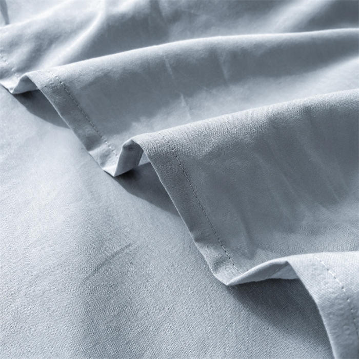 91家纺网 家纺一手货源 找家纺 蓝巢 2023新款全棉色织水洗棉系列单品床单 湖蓝