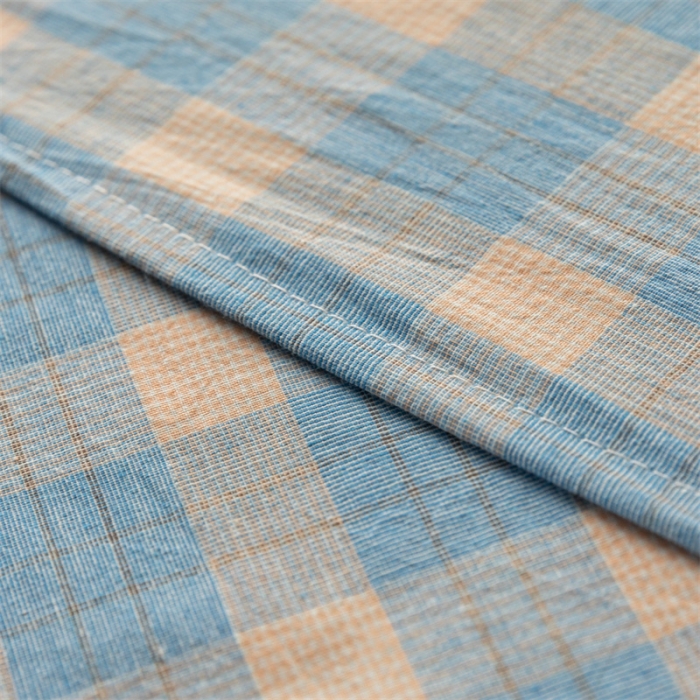 91家纺网 家纺一手货源 找家纺 蓝巢 2023新款全棉色织水洗棉系列单品床单 简格兰