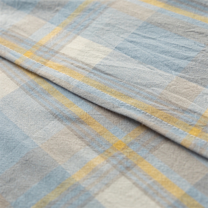 91家纺网 家纺一手货源 找家纺 蓝巢 2023新款全棉色织水洗棉系列单品床单 简兮兰