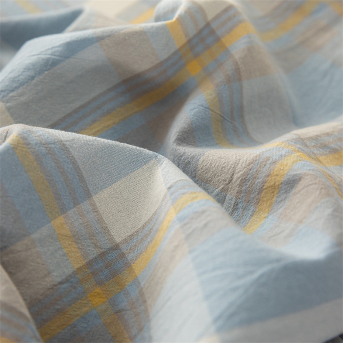 91家纺网 家纺一手货源 找家纺 蓝巢 2023新款全棉色织水洗棉系列单品床单 简兮兰