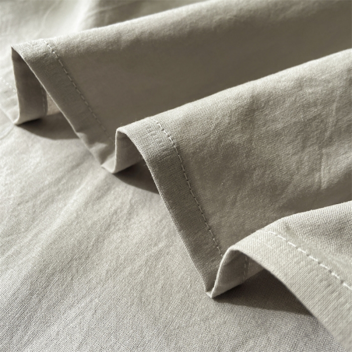 91家纺网 家纺一手货源 找家纺 蓝巢 2023新款全棉色织水洗棉系列单品床单 卡其