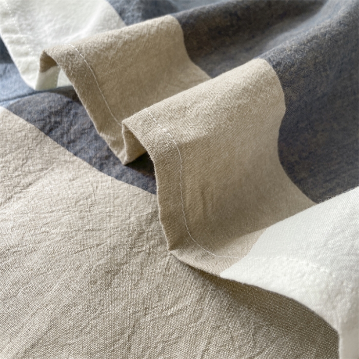 91家纺网 家纺一手货源 找家纺 蓝巢 2023新款全棉色织水洗棉系列单品床单 蓝调格