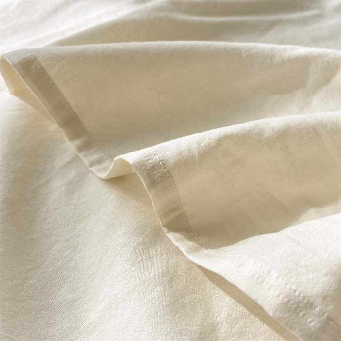 91家纺网 家纺一手货源 找家纺 蓝巢 2023新款全棉色织水洗棉系列单品床单 奶白