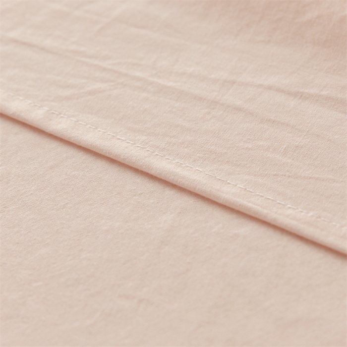 91家纺网 家纺一手货源 找家纺 蓝巢 2023新款全棉色织水洗棉系列单品床单 奶油粉