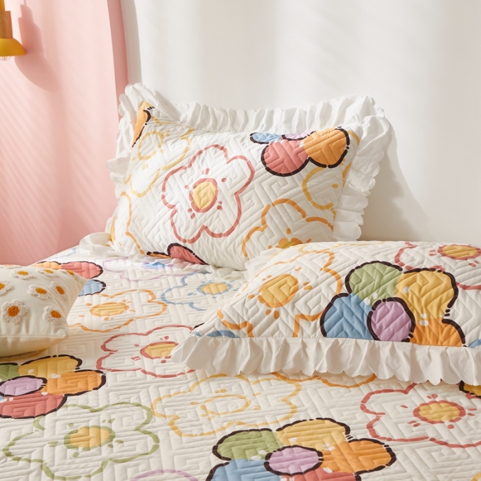 91家纺网 家纺一手货源 找家纺 舒居 2023新款软床垫全棉床护垫席梦思保护垫床单 七彩花