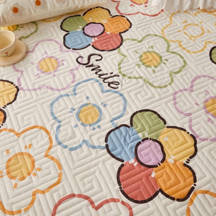 91家纺网 家纺一手货源 找家纺 舒居 2023新款软床垫全棉床护垫席梦思保护垫床单 七彩花