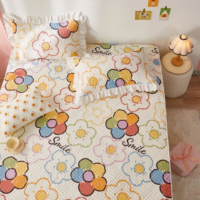 91家纺网 家纺一手货源 找家纺 舒居 2023新款软床垫全棉床护垫席梦思保护垫床单 七彩花