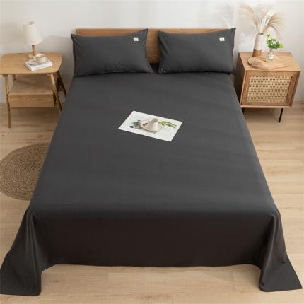蓝巢 2023新款全棉色织水洗棉系列单品床单 深灰