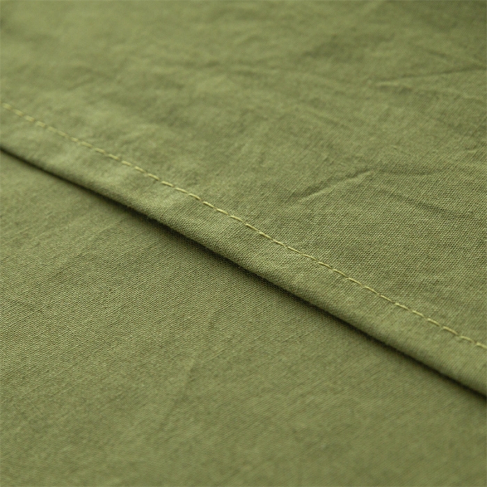 91家纺网 家纺一手货源 找家纺 蓝巢 2023新款全棉色织水洗棉系列单品床单 松叶绿