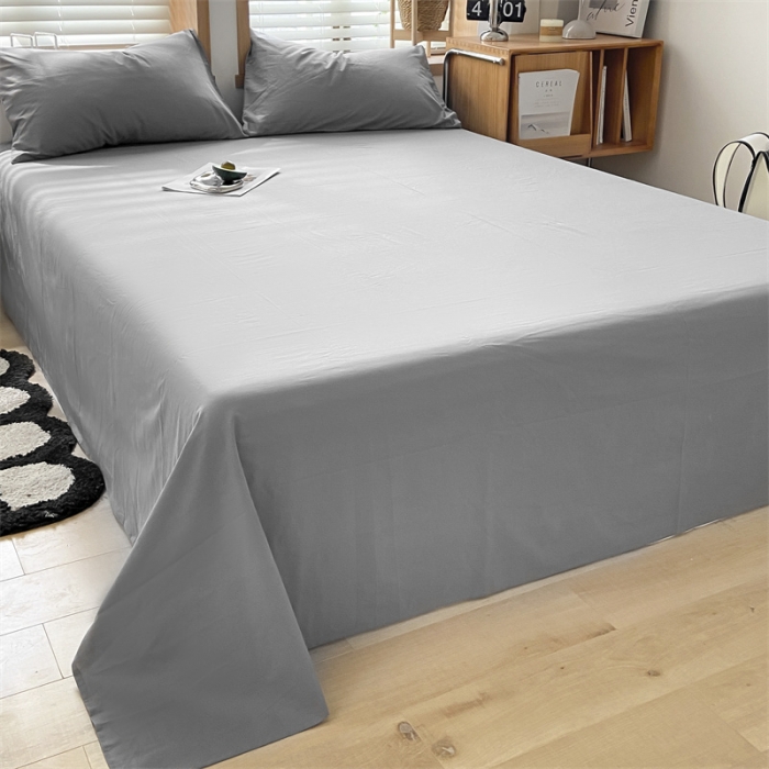 91家纺网 家纺一手货源 找家纺 蓝巢 2023新款全棉色织水洗棉系列单品床单 紫灰