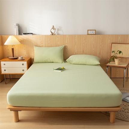 蓝巢 2023新款全棉色织水洗棉系列单品床笠 橄榄绿
