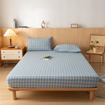 蓝巢 2023新款全棉色织水洗棉系列单品床笠 简格兰