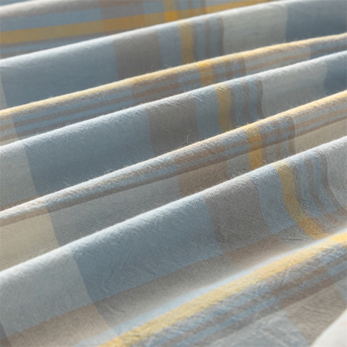 91家纺网 家纺一手货源 找家纺 蓝巢 2023新款全棉色织水洗棉系列单品床笠 简兮兰