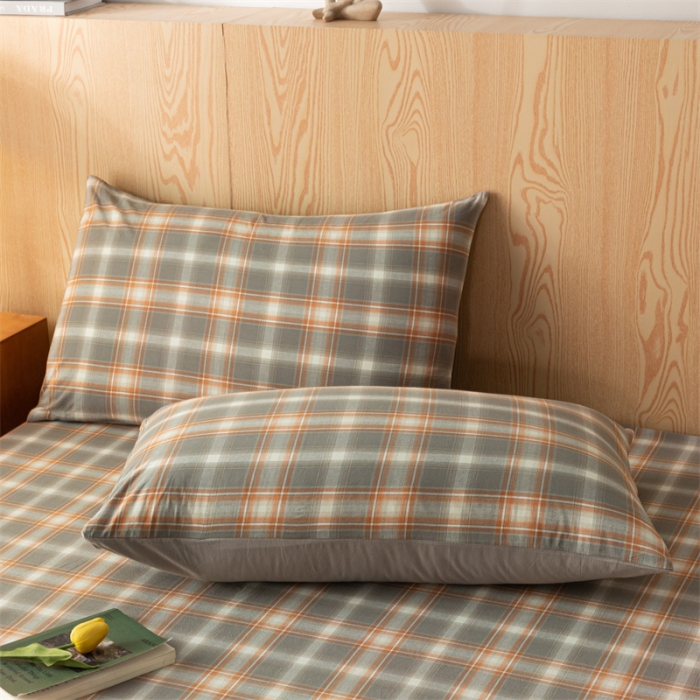 91家纺网 家纺一手货源 找家纺 蓝巢 2023新款全棉色织水洗棉系列单品床笠 洛卡灰