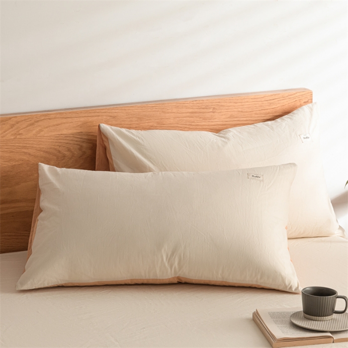 91家纺网 家纺一手货源 找家纺 蓝巢 2023新款全棉色织水洗棉系列单品床笠 奶白