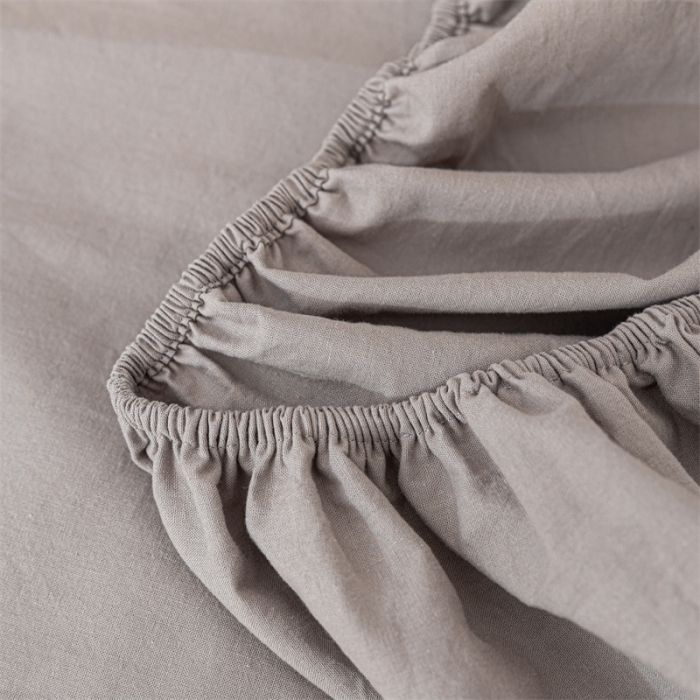 91家纺网 家纺一手货源 找家纺 蓝巢 2023新款全棉色织水洗棉系列单品床笠 浅灰