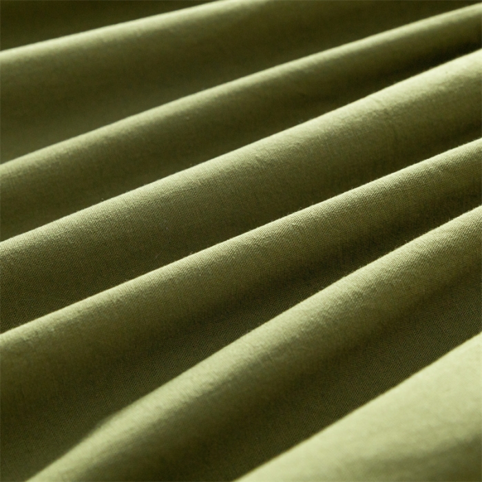 91家纺网 家纺一手货源 找家纺 蓝巢 2023新款全棉色织水洗棉系列单品床笠 松叶绿