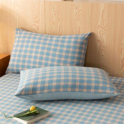 91家纺网 家纺一手货源 找家纺 (总) 蓝巢 2023新款全棉色织水洗棉系列枕套