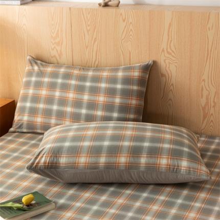 91家纺网 家纺一手货源 找家纺 蓝巢 2023新款全棉色织水洗棉系列枕套 洛卡灰