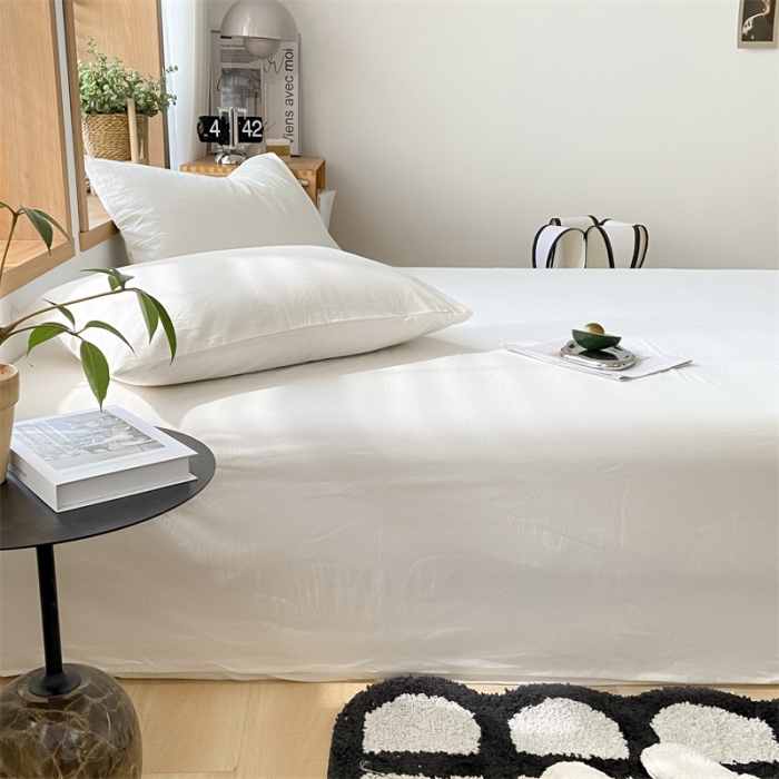 91家纺网 家纺一手货源 找家纺 蓝巢 2023新款全棉色织水洗棉系列枕套 本白