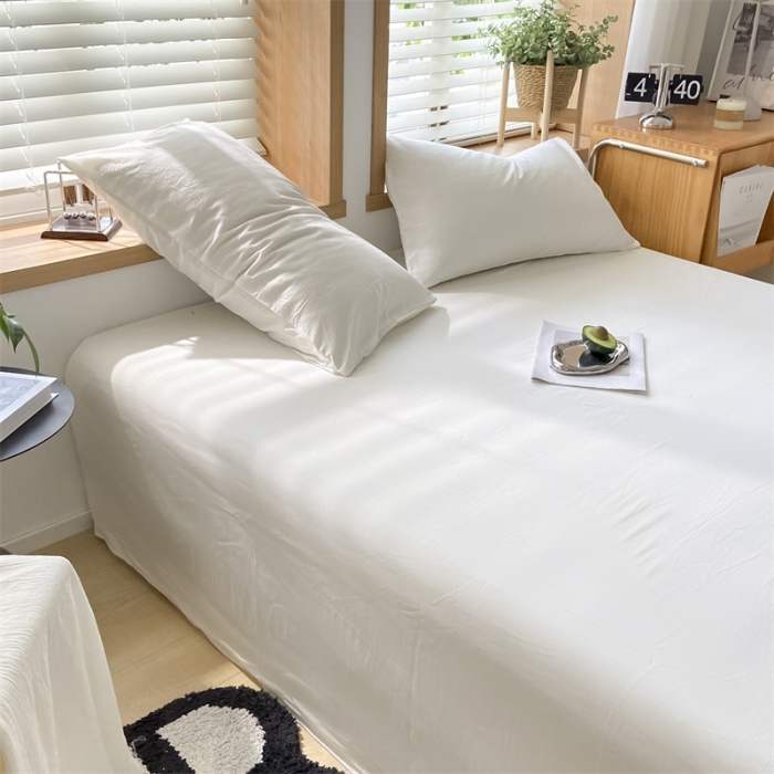 91家纺网 家纺一手货源 找家纺 蓝巢 2023新款全棉色织水洗棉系列枕套 本白