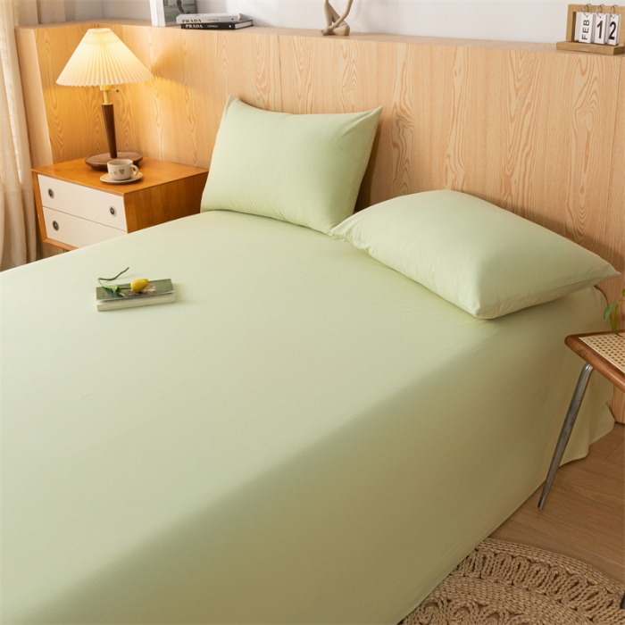 91家纺网 家纺一手货源 找家纺 蓝巢 2023新款全棉色织水洗棉系列枕套 橄榄绿