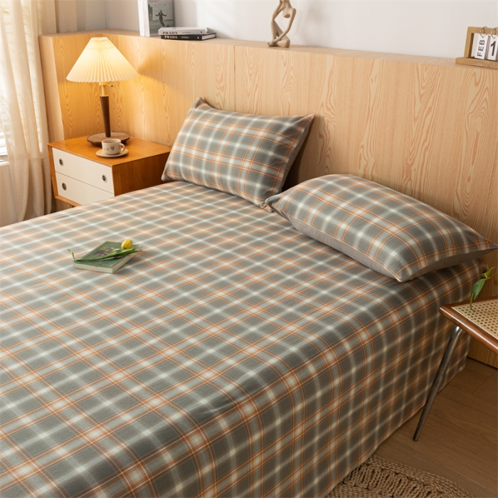 91家纺网 家纺一手货源 找家纺 蓝巢 2023新款全棉色织水洗棉系列枕套 洛卡灰