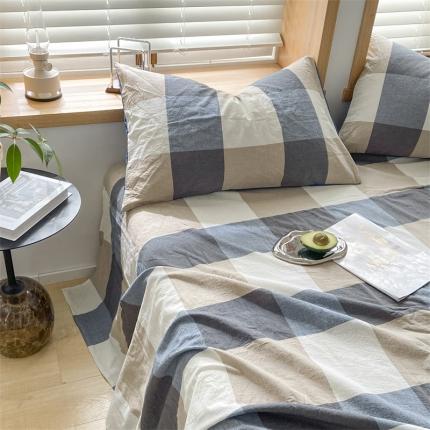 91家纺网 家纺一手货源 找家纺 (总) 蓝巢 2023新款全棉色织水洗棉系列枕套